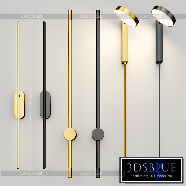 WALL LAMPS COLLECTION 3DS Max - thumbnail 3