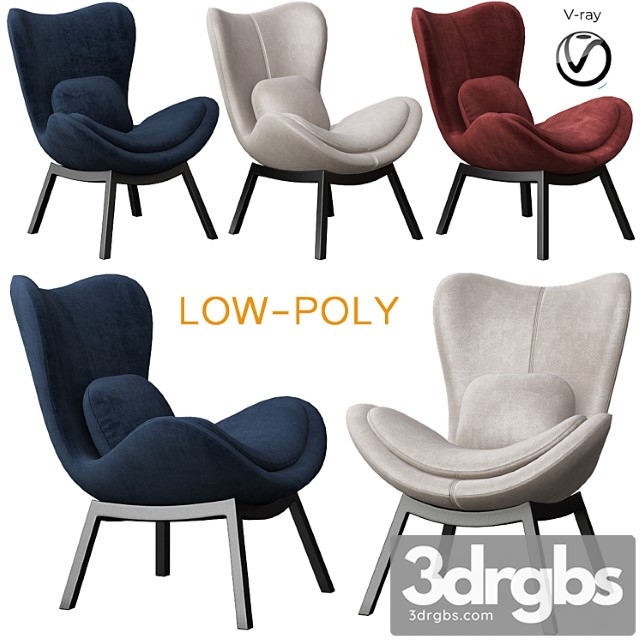 Calligaris Lazy Armchair Low Poly 3dsmax Download - thumbnail 1