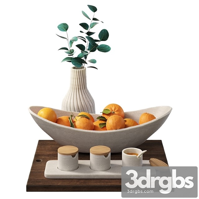 Decorative Kitchen Set With Oranges 3dsmax Download - thumbnail 1