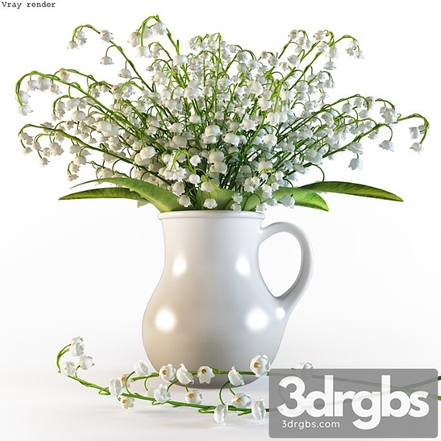 Bouquet of Lilies of the Valley in a Jug 1 3dsmax Download - thumbnail 1