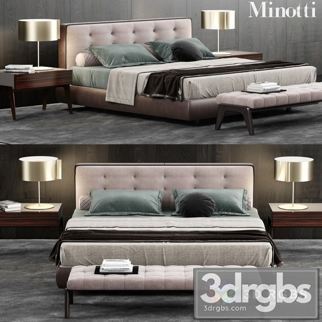 Minotti Bedford Bed 3dsmax Download - thumbnail 1