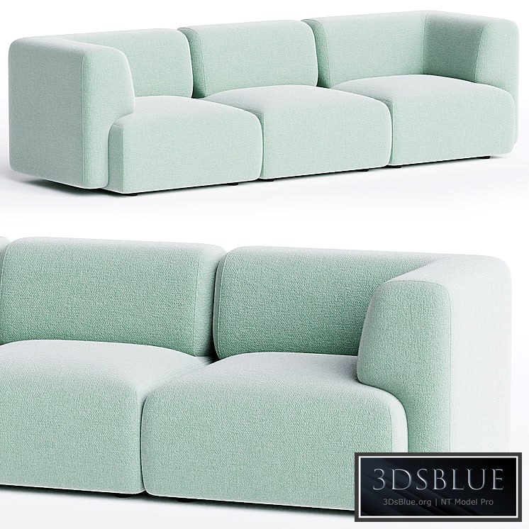 DUO MINI 3 seater sofa By Sancal 3DS Max - thumbnail 3