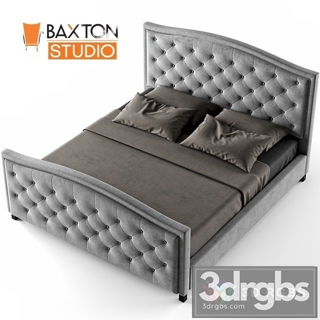 Baxton Studio Fawner Queen Upholstered Arched Platform Bed 3dsmax Download - thumbnail 1