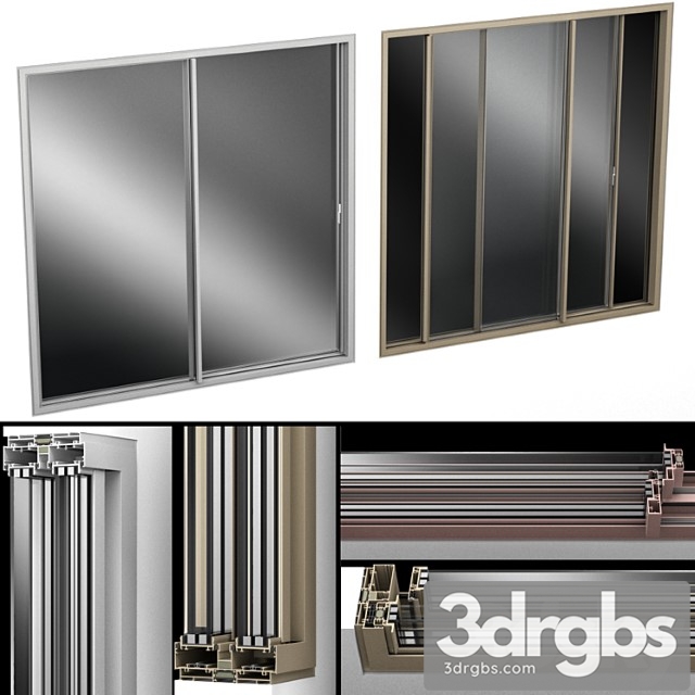 Sliding Stained Glass Aluminum Doors 3dsmax Download - thumbnail 1