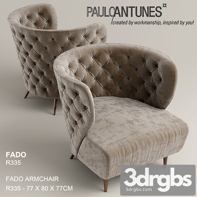 Pauloantunes Fado R335 Armchair 3dsmax Download - thumbnail 1