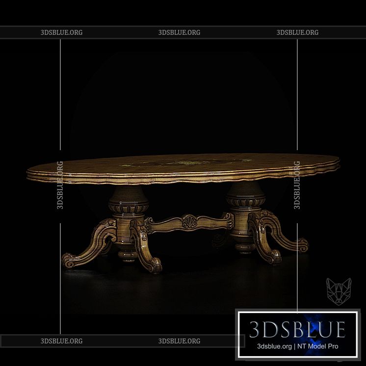 baroque table 3DS Max - thumbnail 3