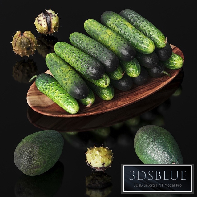 Cucumbers chestnuts and avocados 3DS Max - thumbnail 3