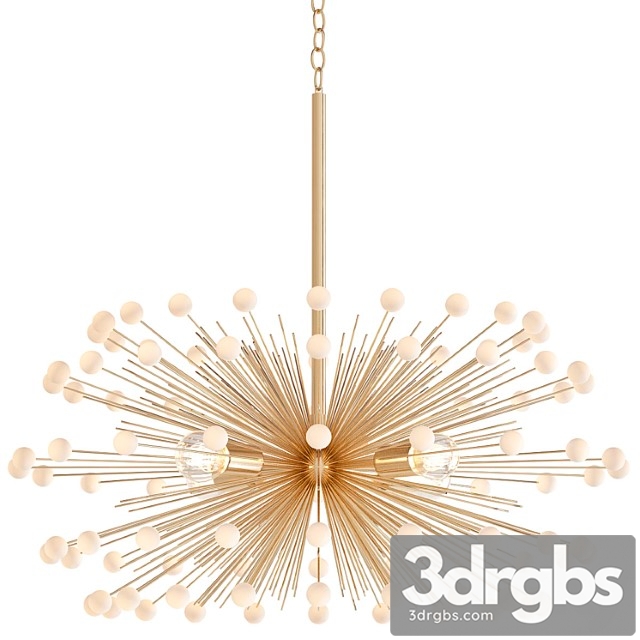 White beaded urchin chandelier sputnik 3dsmax Download - thumbnail 1