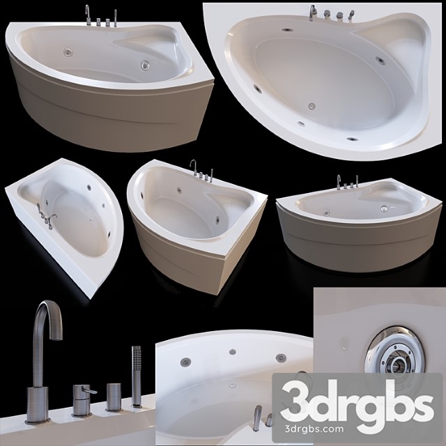 Acrylic Corner Bath Cezares Tebe 150×100 R 3dsmax Download - thumbnail 1