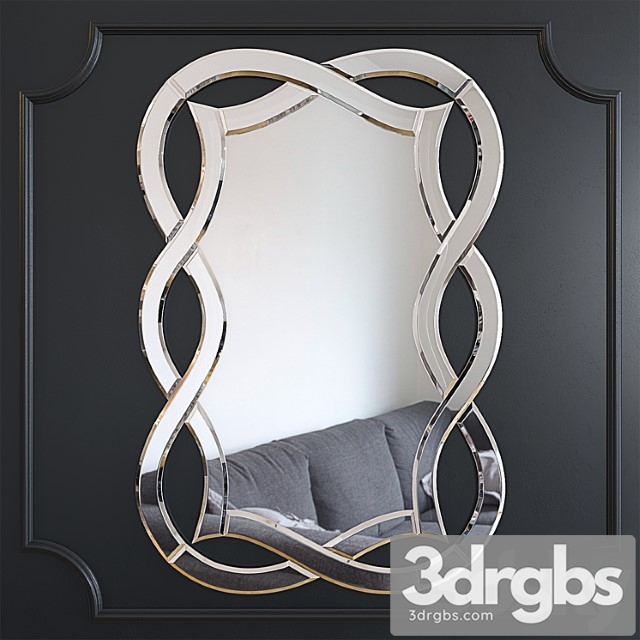 Mirror decorative with a figured mirror frame 17-0925 3dsmax Download - thumbnail 1