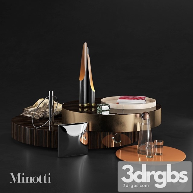 Decorative set Minotti 1 3dsmax Download - thumbnail 1