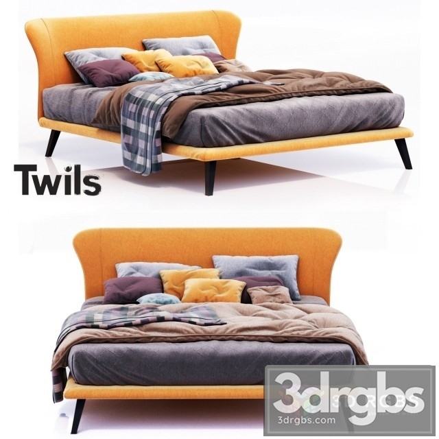 Twils Orange Bed 3dsmax Download - thumbnail 1