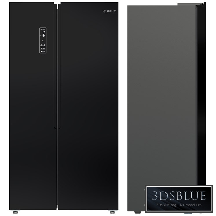 Refrigerator multi-door Side by Side DEXP SBS455AHA 3DS Max - thumbnail 3