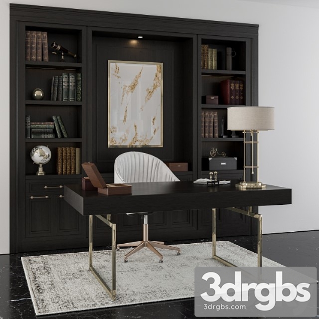 Classic office furniture boss room 2 3dsmax Download - thumbnail 1