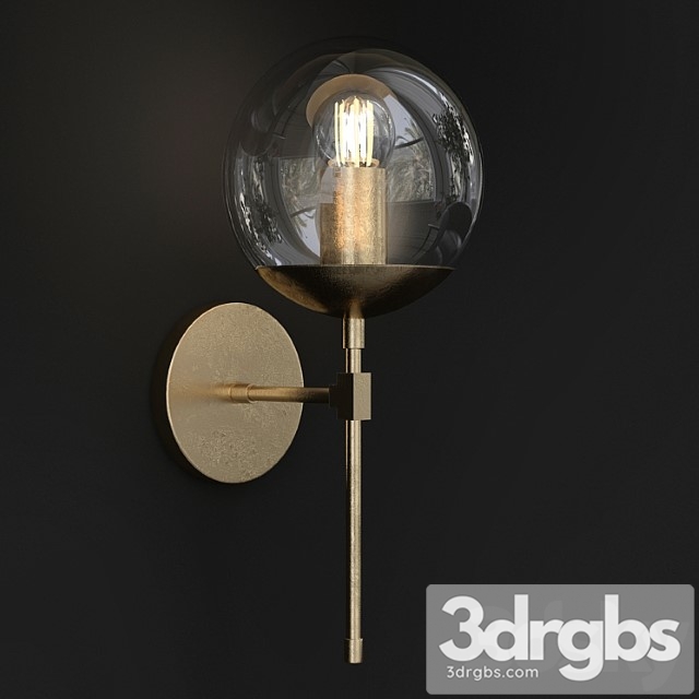 Brass Globe Sconce Bathroom Wall Lamp 3dsmax Download
