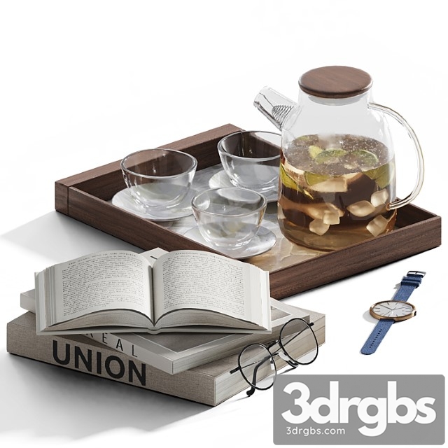 Decorative set for a coffee table 5 3dsmax Download - thumbnail 1