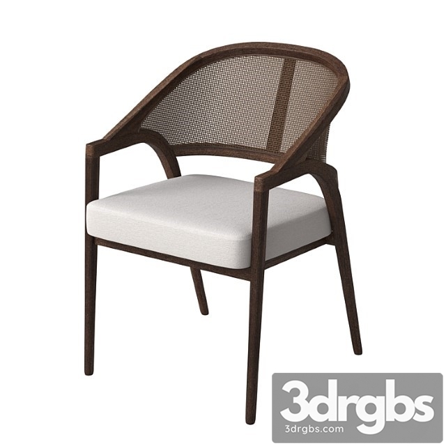 Aimee Dining Arm Chair In Cinder 3dsmax Download - thumbnail 1