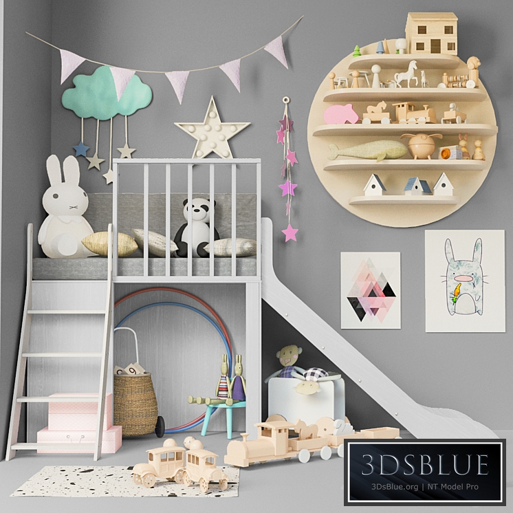 Children’s room with toys and furniture for children 3 3DS Max - thumbnail 3