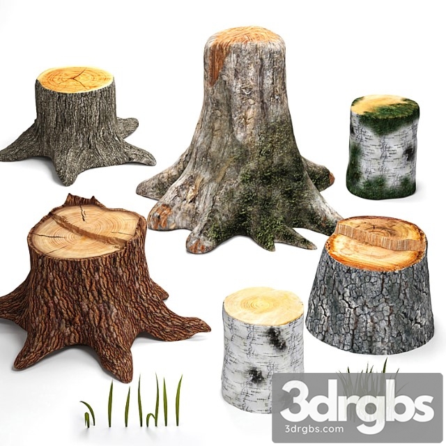 Tree Stumps Collection Grass 3dsmax Download - thumbnail 1