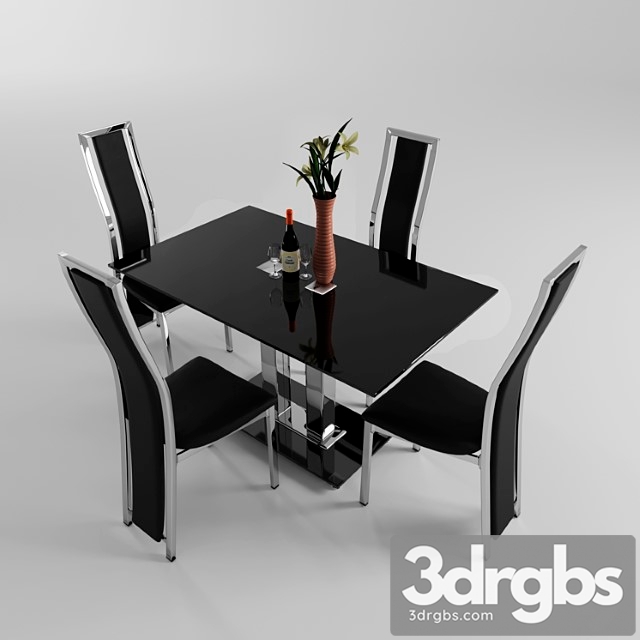 Diining table avrora & c-100 chair 2 3dsmax Download - thumbnail 1