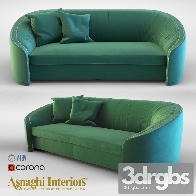 Asnaghi Interiors Mitte sofa 3dsmax Download - thumbnail 1