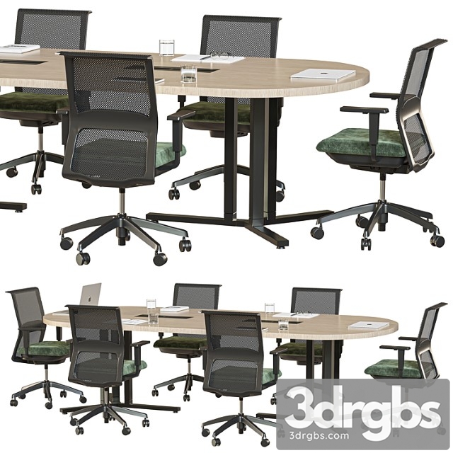Oval Conference Table 3 3dsmax Download - thumbnail 1