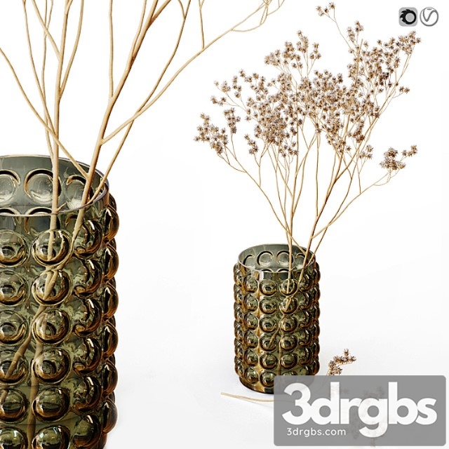 HM Vase With Fry Flowers 3dsmax Download - thumbnail 1