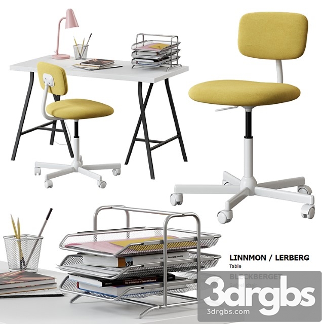 linnmon – lerberg table + bleckberget chair 3dsmax Download - thumbnail 1