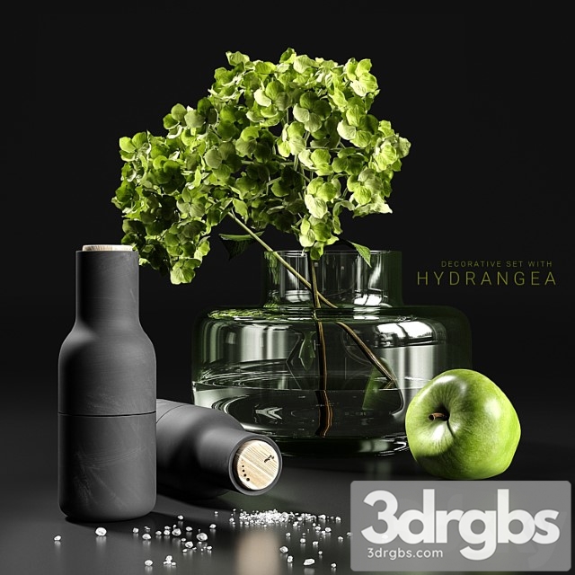 Decorative set with hydrangea 3dsmax Download - thumbnail 1
