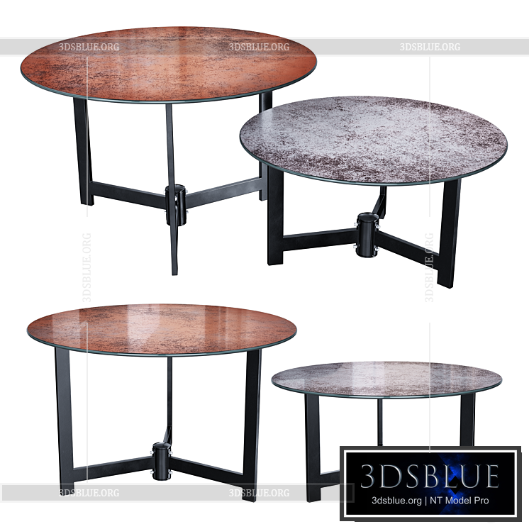 Halmar TWINS set of 2 coffee tables (gray \/ brown) 3DS Max - thumbnail 3