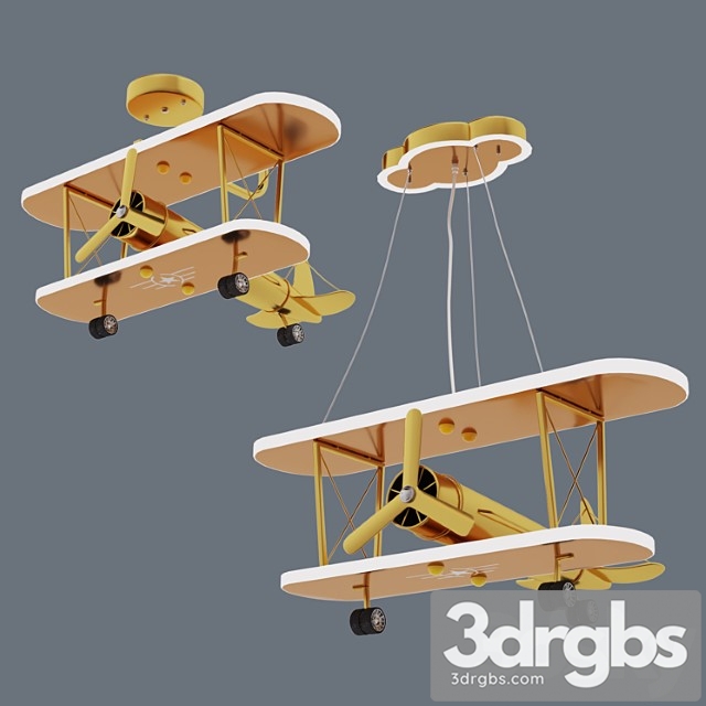 Golden chandelier airplane 3dsmax Download