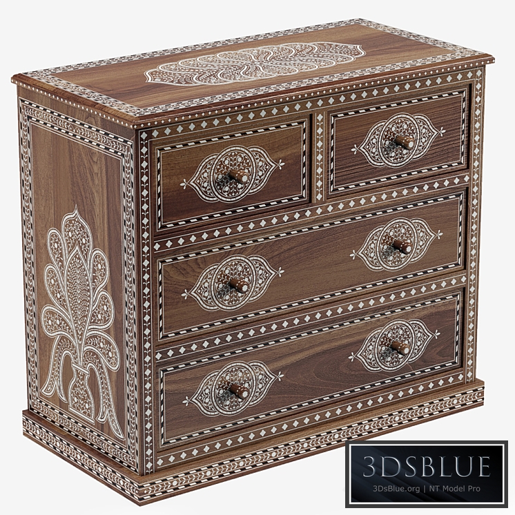 Noor Bone Inlay Chest 3DS Max - thumbnail 3
