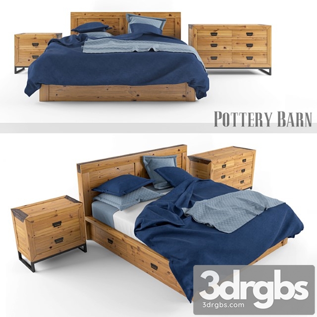 Pottery Barn Hendrix Bed Set 3dsmax Download - thumbnail 1