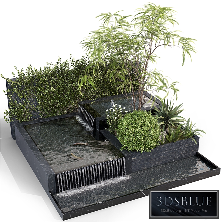 Water Ponds With Plants & fish 3DS Max - thumbnail 3