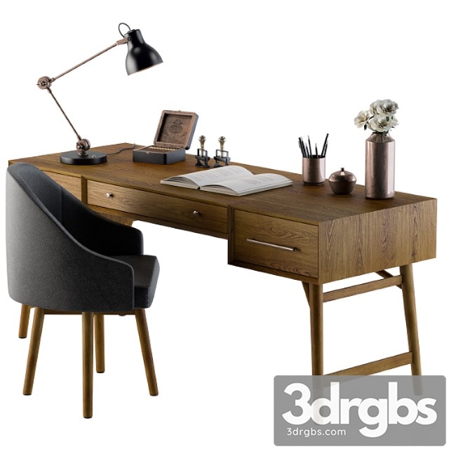 Office Neoclassic Desk For Home 3dsmax Download - thumbnail 1
