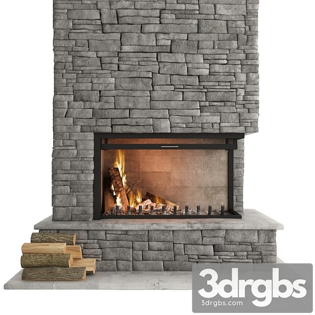 Stone fireplace_3 3dsmax Download