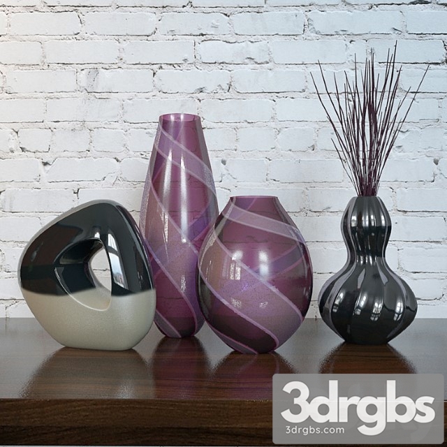 Vase Vases set 3dsmax Download - thumbnail 1