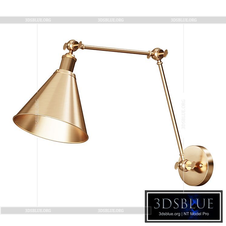 Wall lamp JONATHAN Y Rover 7 in. Adjustable Arm Metal Brass LED Wall Sconce wall lamp 3DS Max - thumbnail 3