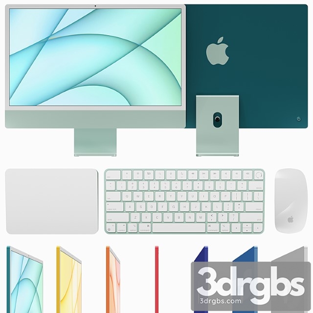 Monoblock computer Apple iMac 24 2021 3dsmax Download - thumbnail 1