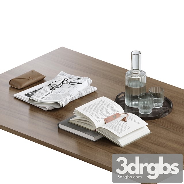 Coffee Table Decor Set 002 3dsmax Download - thumbnail 1