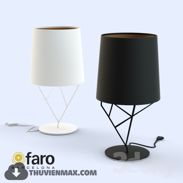 FARO \/ TREE table lamp Black & White 3DS Max - thumbnail 3