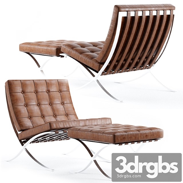 Knoll barcelona chair 3dsmax Download - thumbnail 1