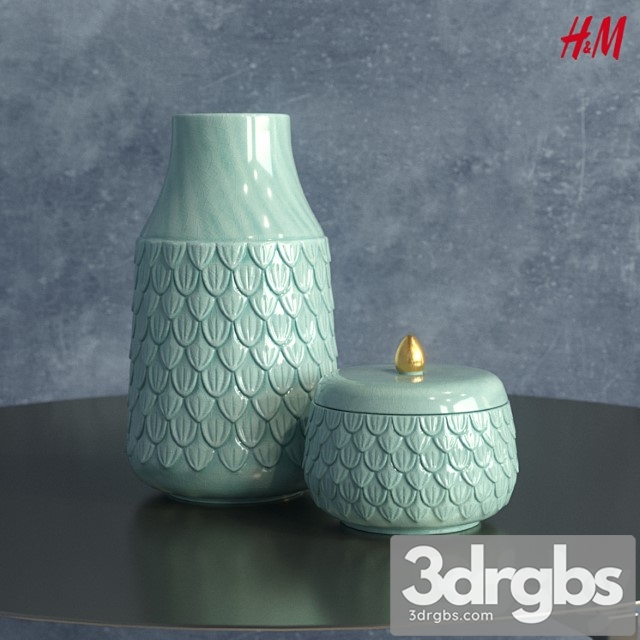 H M Home Tall Stoneware Vase 3dsmax Download - thumbnail 1