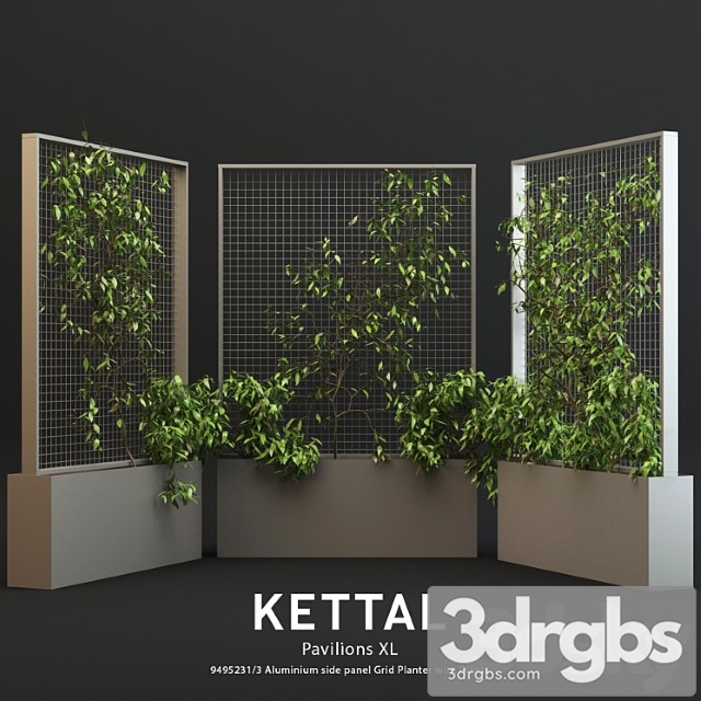 Kettal Pavilion XL Planter With Plants 3dsmax Download