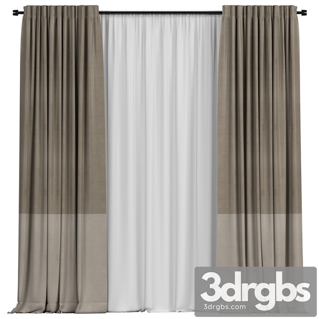 Curtains With Tulle In Two Colors 15 3dsmax Download - thumbnail 1