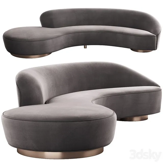 005 Serpentine sofa with arm by Vladimir Kagan 3dsMax Model