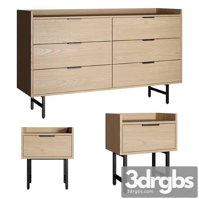 009 la redoute headboard table and chest of drawers volga