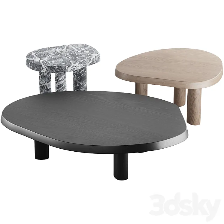013 L Series Marble Wood Coffee Table 3DS Max