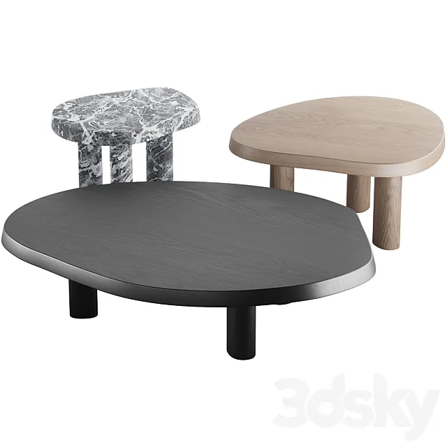013 L Series Marble Wood Coffee Table 3DSMax File