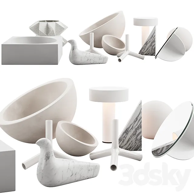 022 WHITE decorative pack (PART №2) 3ds Max